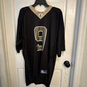 Reebok Drew Brees #9 Jersey Mens Size XL New Orleans Saints NFL Football Black